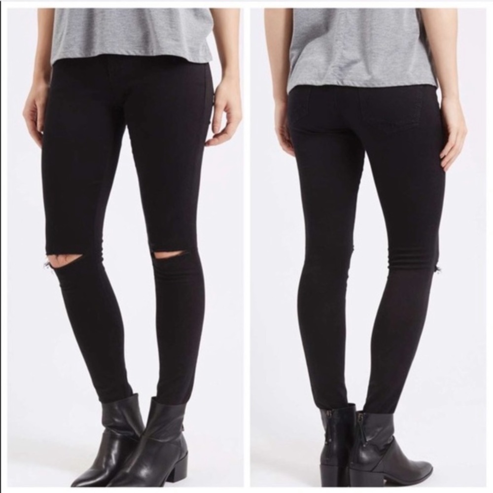 Topshop black moto ripped jeans - Leigh style